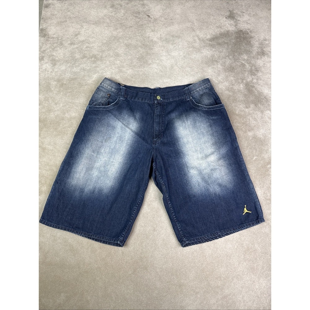 Vintage Jordan Denim Shorts Mens Size 42 Blue Wash Jumpman Embroidered